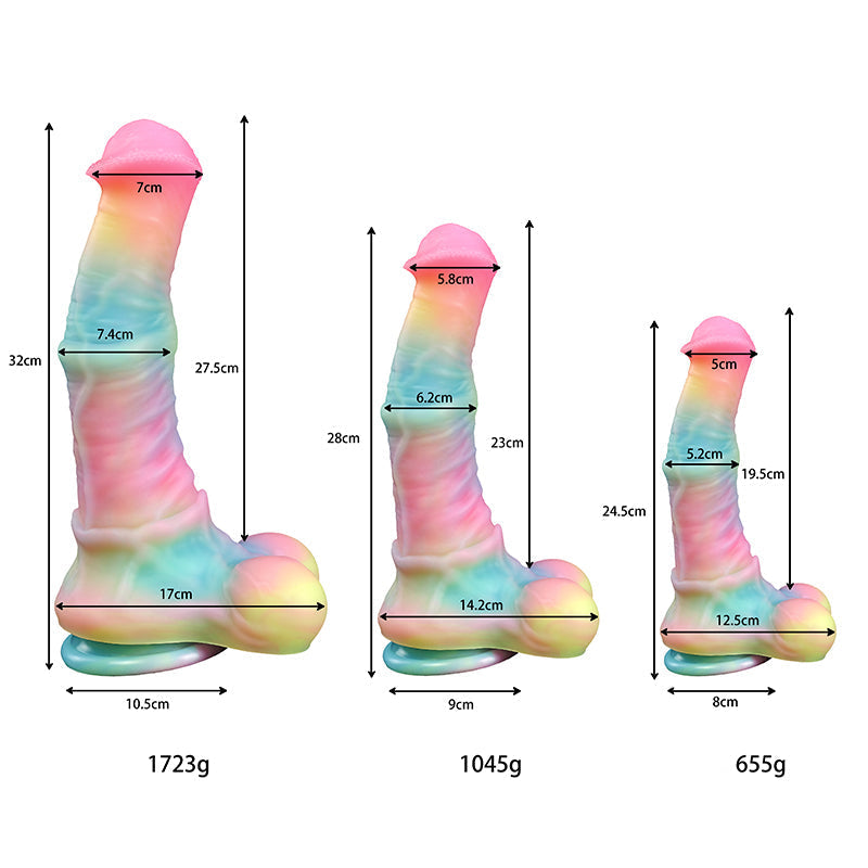 Gode Arc-en-Ciel Cheval Fantasy Lumineux 32 cm
