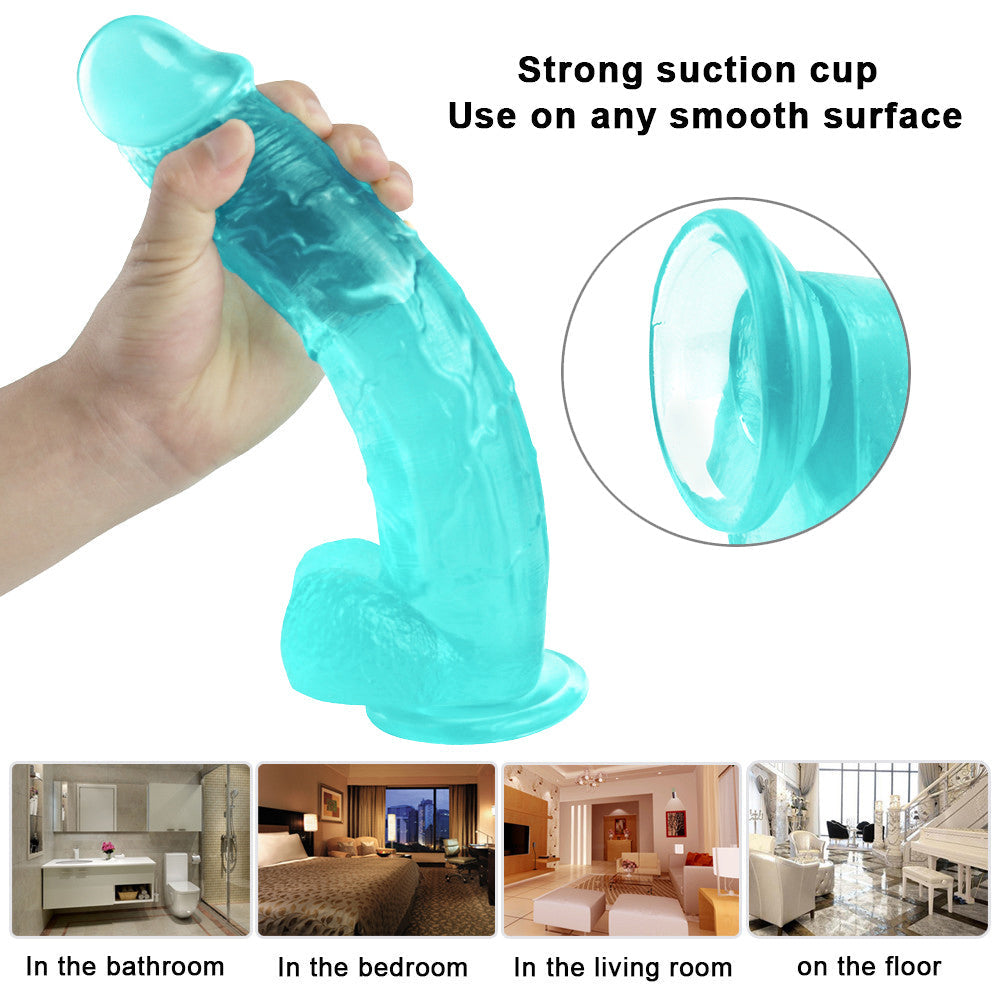 31 CM Vert Géant Épais Gode Jelly