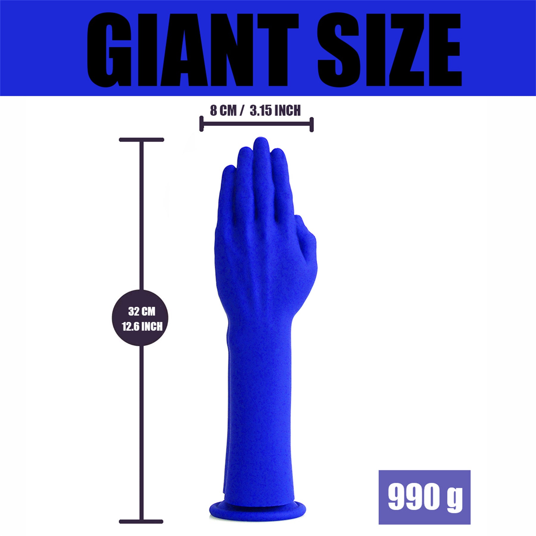 Gode Fist Double Main en Silicone 32 cm