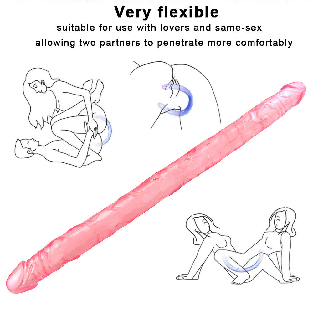 55 cm Réaliste XXL Rose Jelly Gode Double
