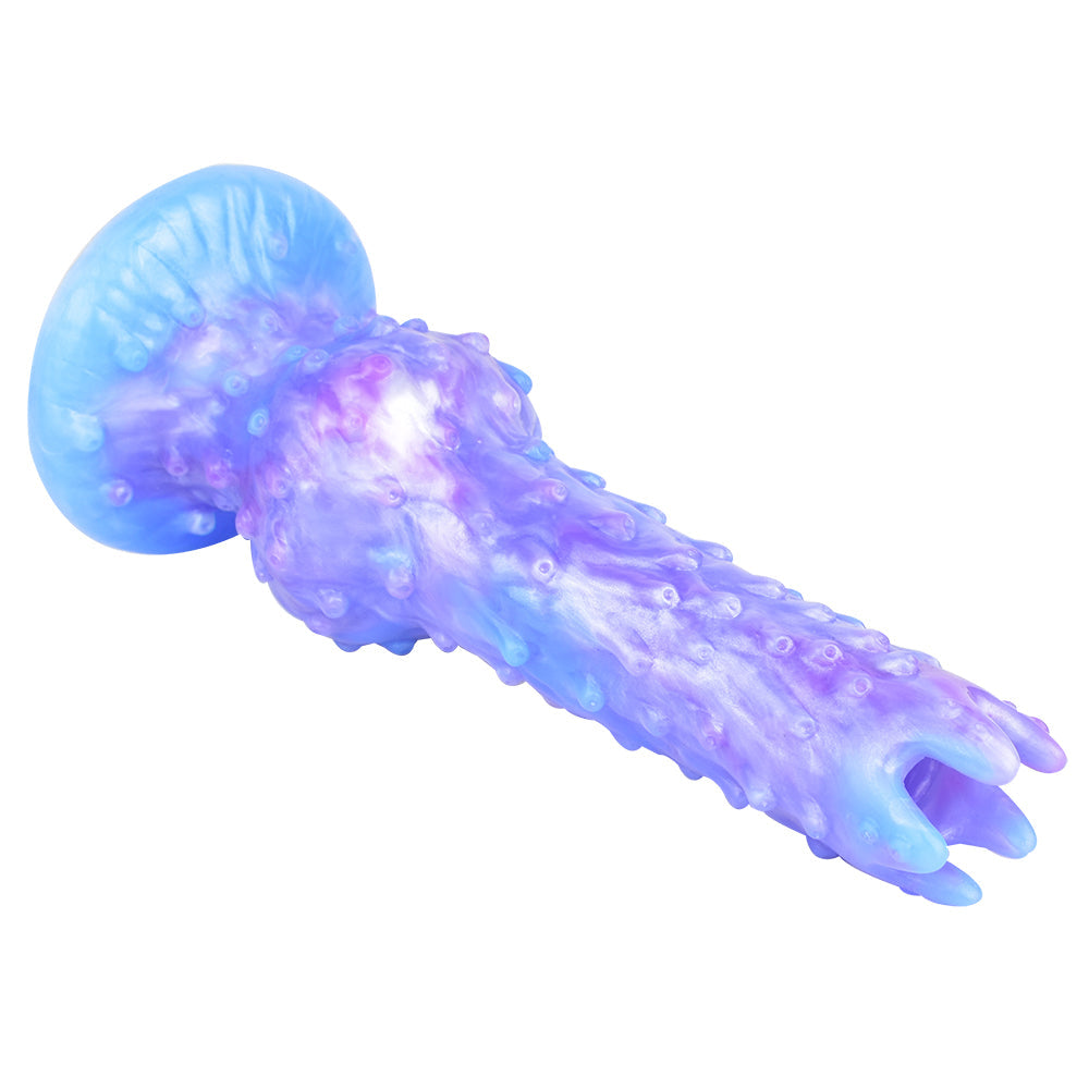 Gode Ovipositor Alien Bleu Texture avec Nœud