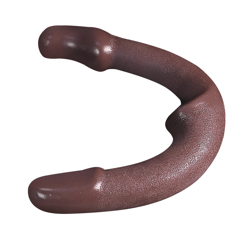 Gode Ceinture Sans Harnais Réaliste Marron Souple 33,5 cm