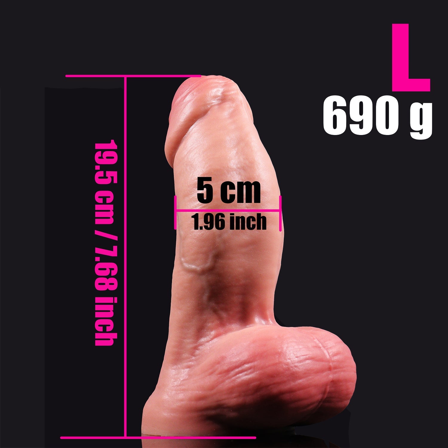 Gros Gode Réaliste XXL En Silicone Avec Prepuce