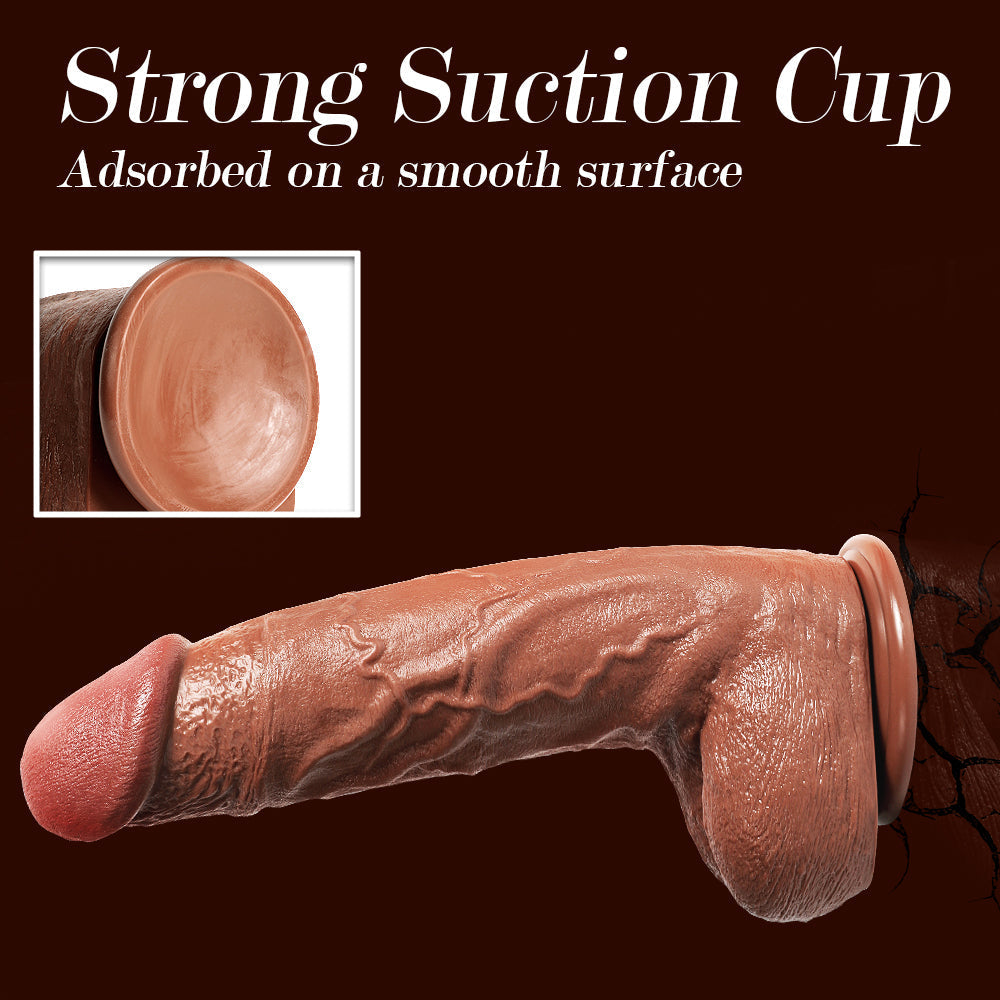 Gode Geant Réaliste Marron Épais 34 cm