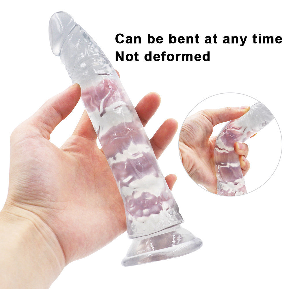 21,5 CM Réaliste Transparent Texturé Gode Jelly