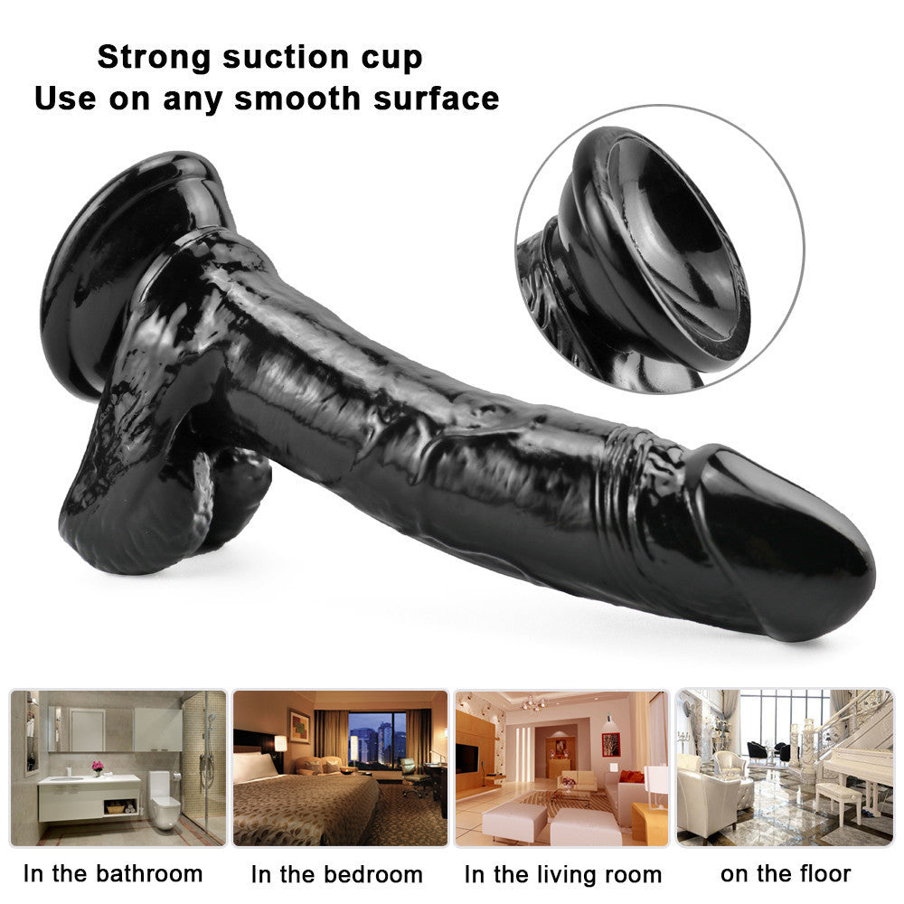 19 CM Noir Petit Courbé Gode Réaliste