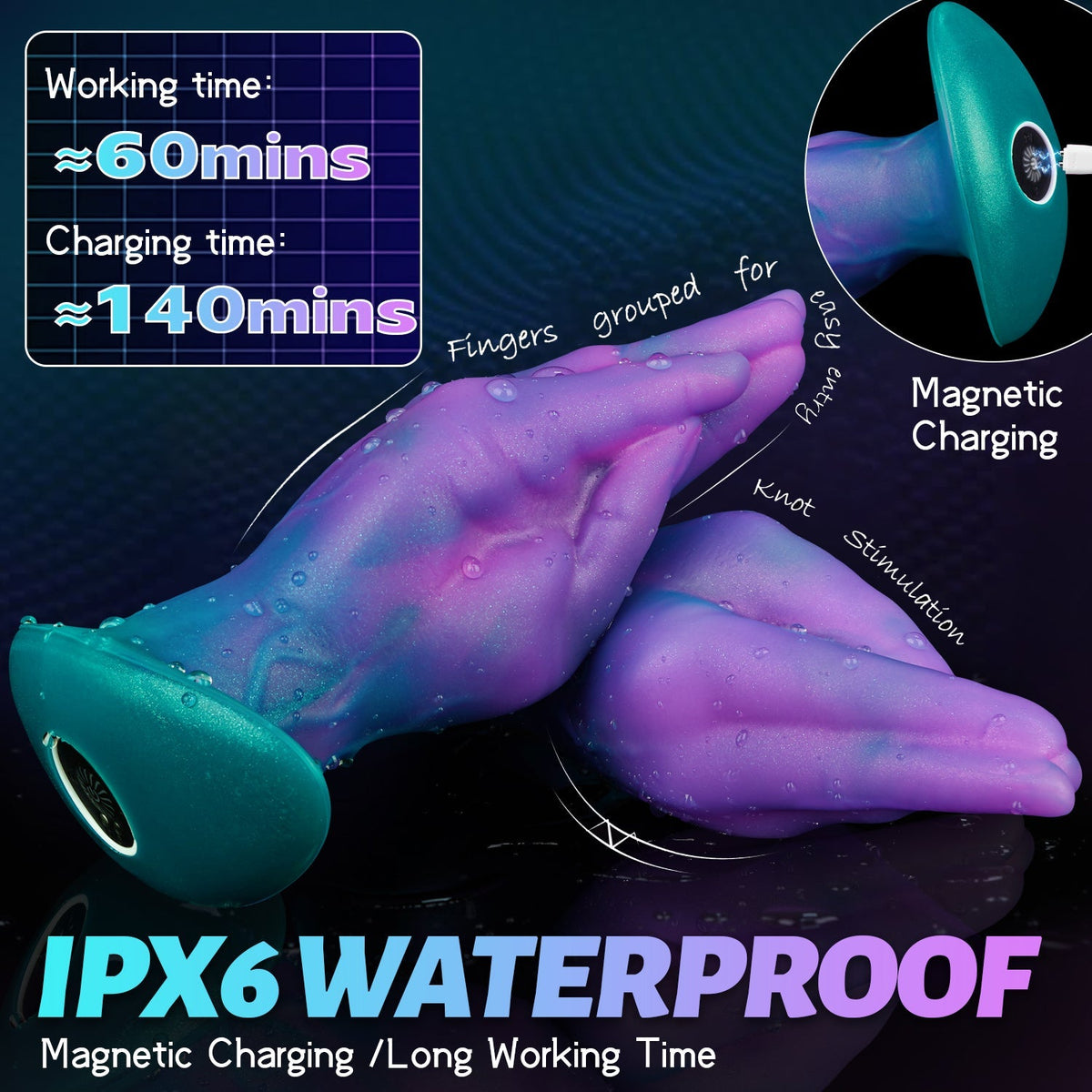 Gros Plug Anal Fisting Vibrant avec Télécommande