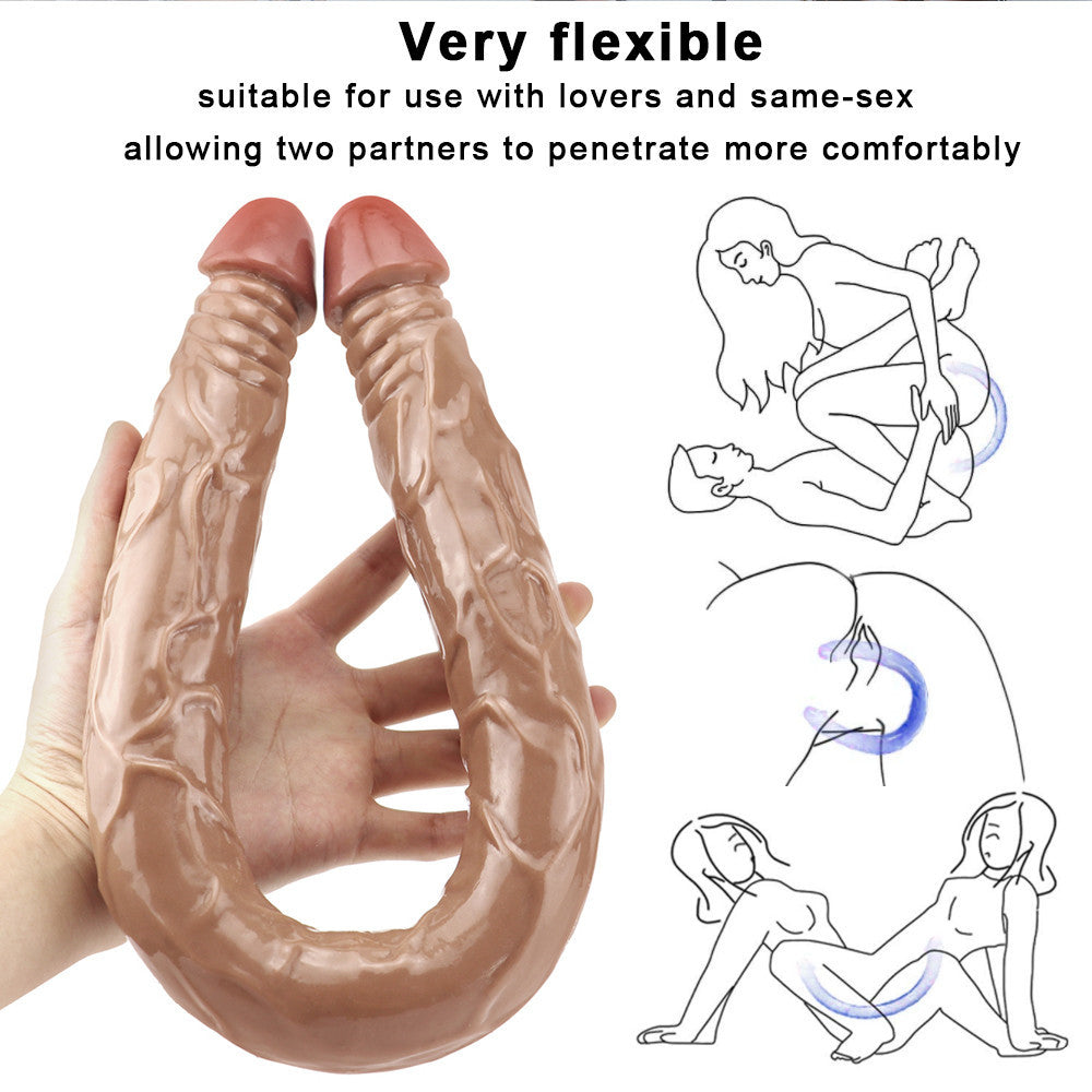 Gode Double Lesbienne Réaliste Souple de 55 cm