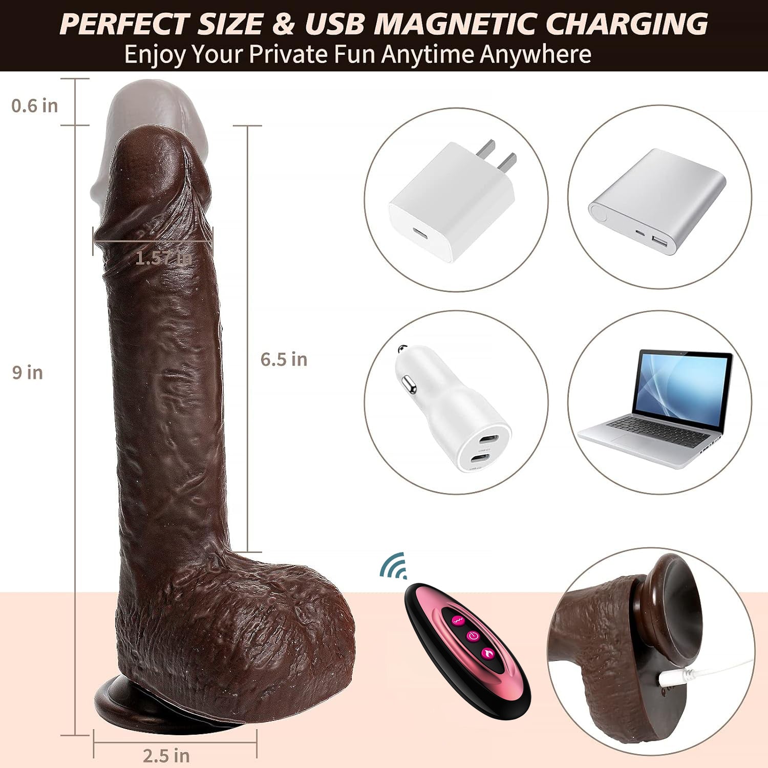 Telecommande Noir Realiste Vibrant Gode Va Vient