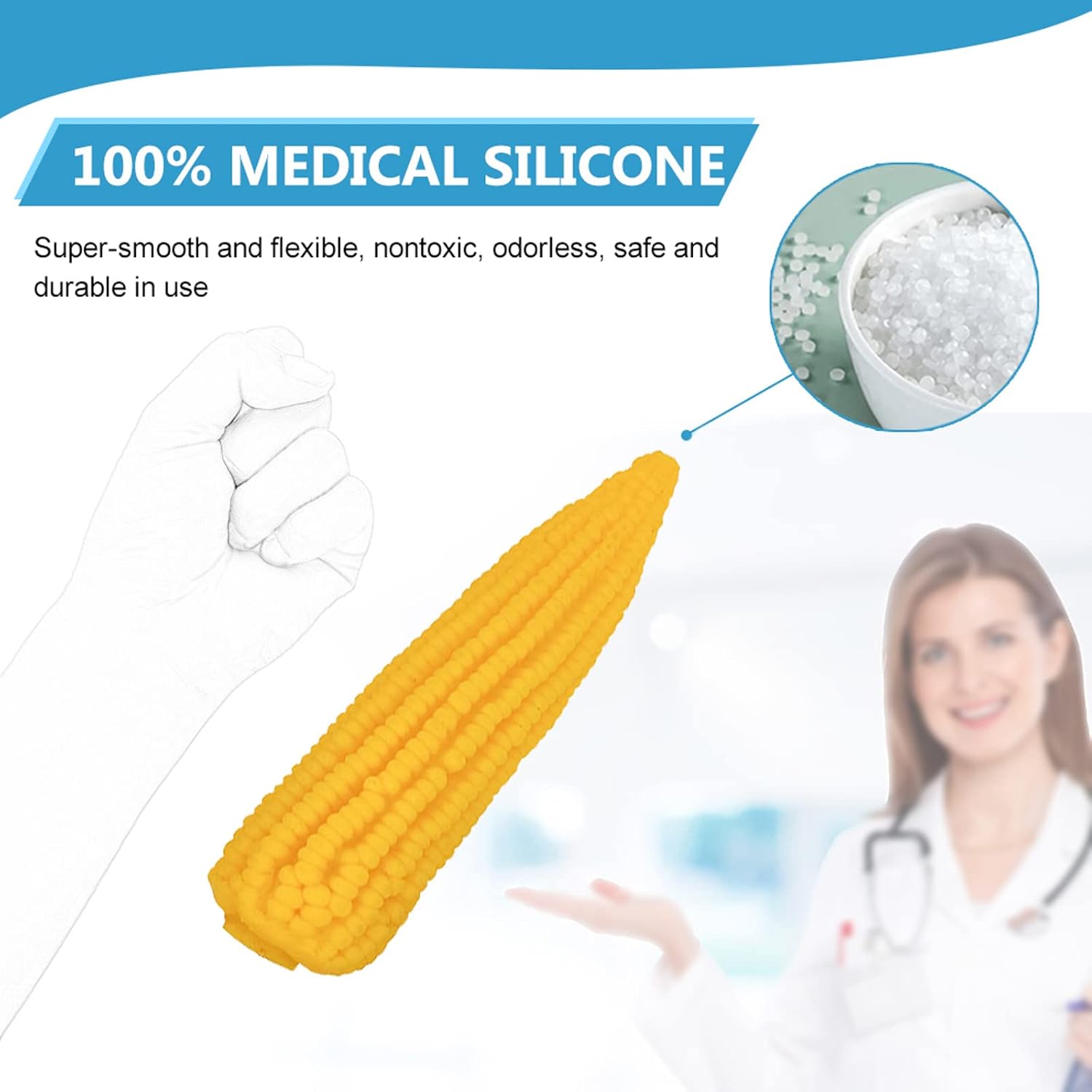 20 CM Silicone Maïs Plug Anal Gonflable
