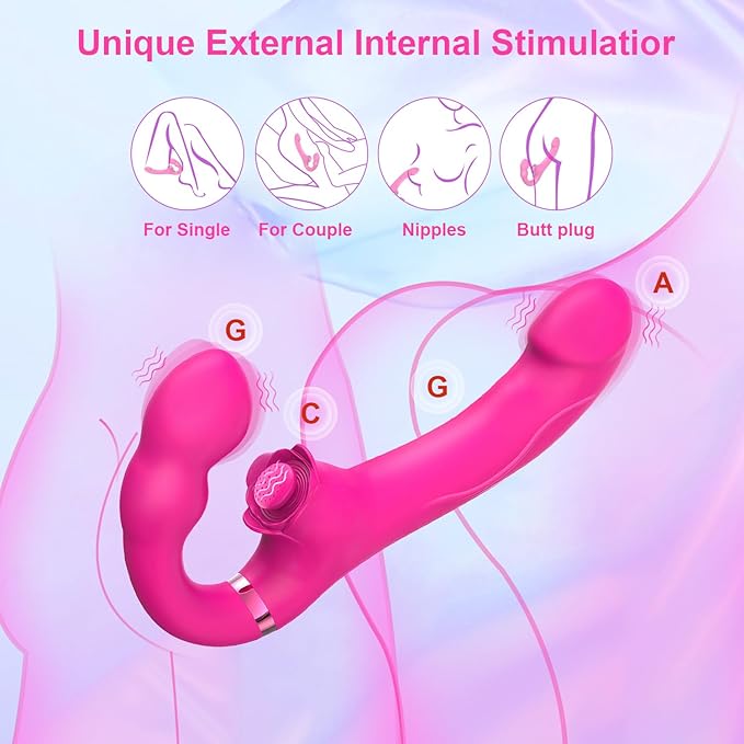 Gode Ceinture Sans Harnais Vibrant Double Stimulation Couple