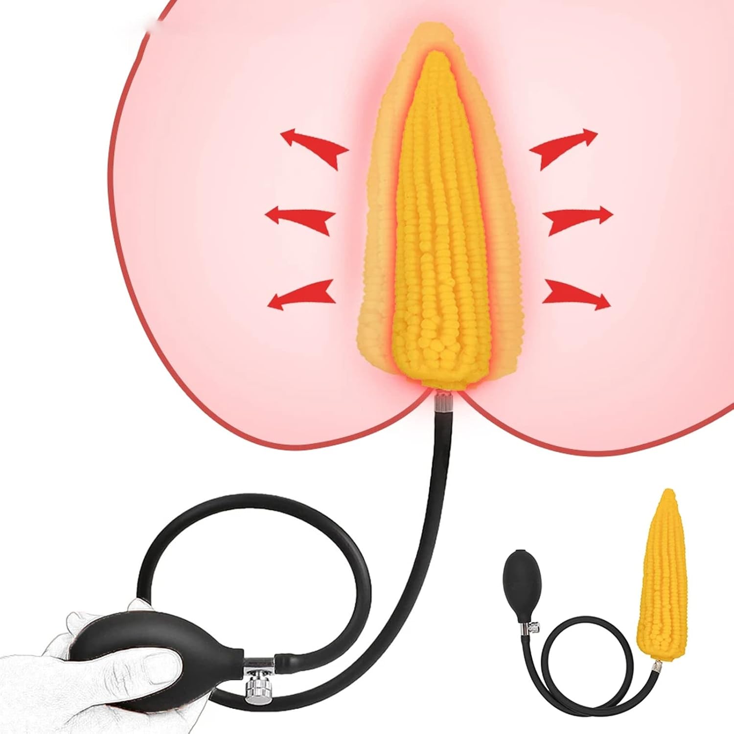 20 CM Silicone Maïs Plug Anal Gonflable