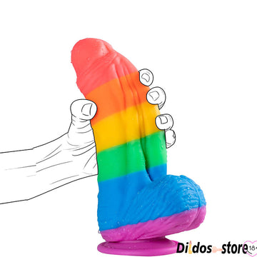 Gode Réaliste épais Arc-en-ciel 25,4 cm