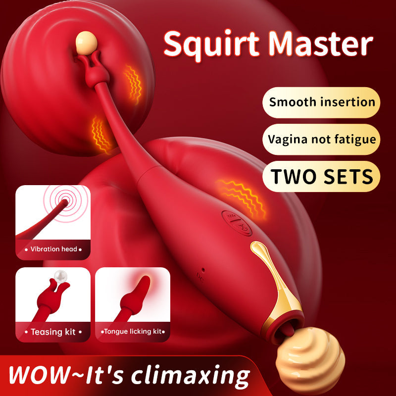 Stimulateur Clitoridien à Succion et Vibromasseur Point G Rouge
