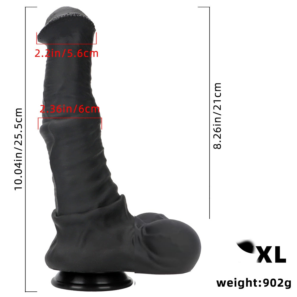 Gode XXL Cheval Noir Fantasy à Base évasée