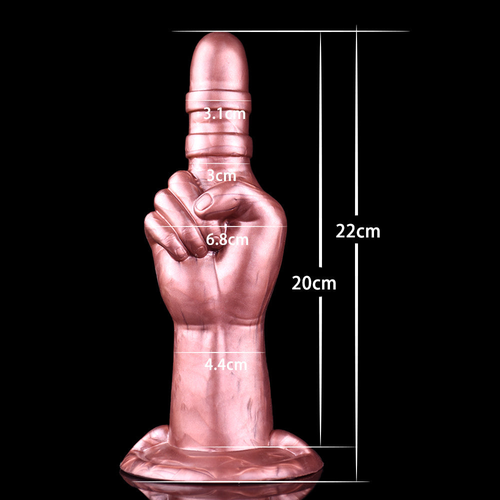 Gode Fist Fantasy Rose Doré avec Doigt