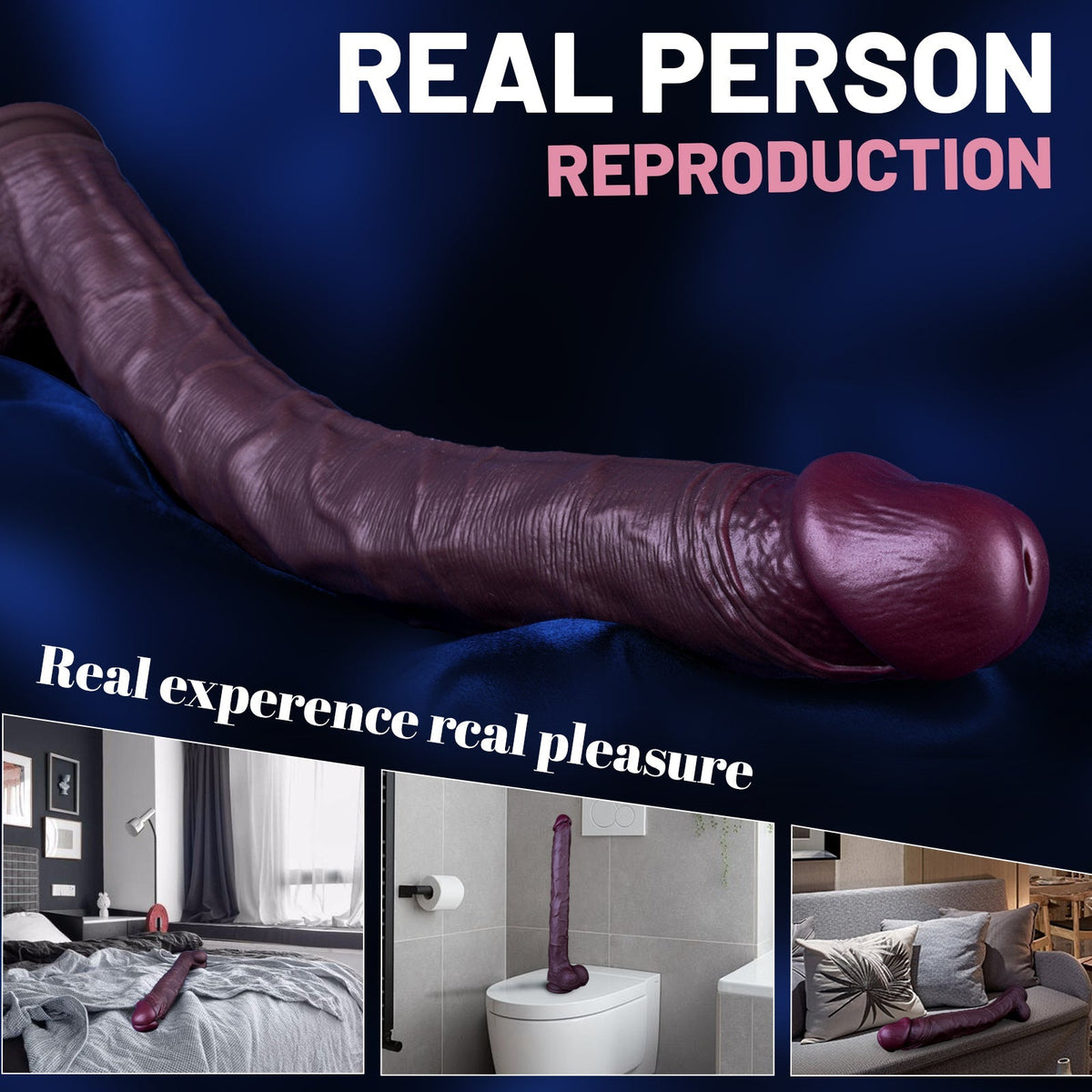 Gode Réaliste XXL Double Densité Extra Long 42 cm