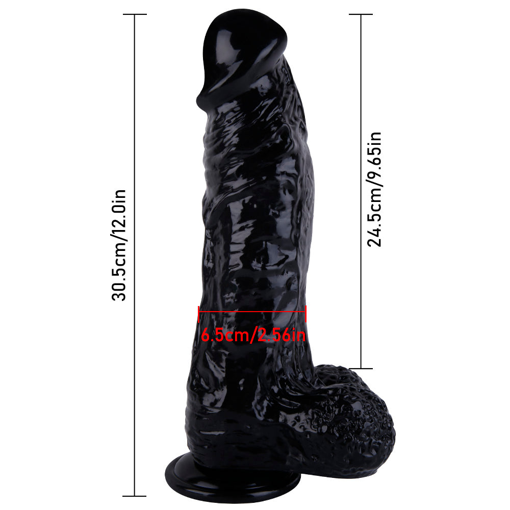 Gros Gode Ceinture Noir Réaliste 30 cm