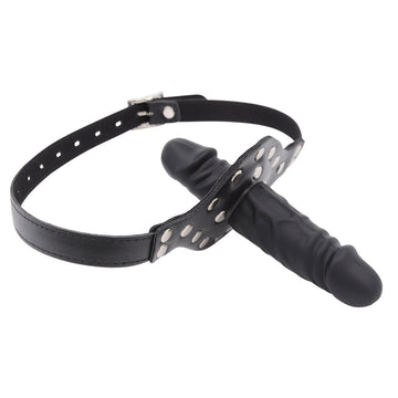 Bâillon BDSM Double Embout Avec Gode Pour Jeux Faciaux