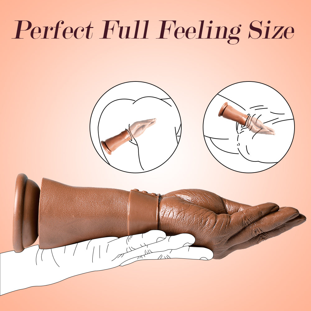 Gode Fist Réaliste Marron Main 28,5 cm