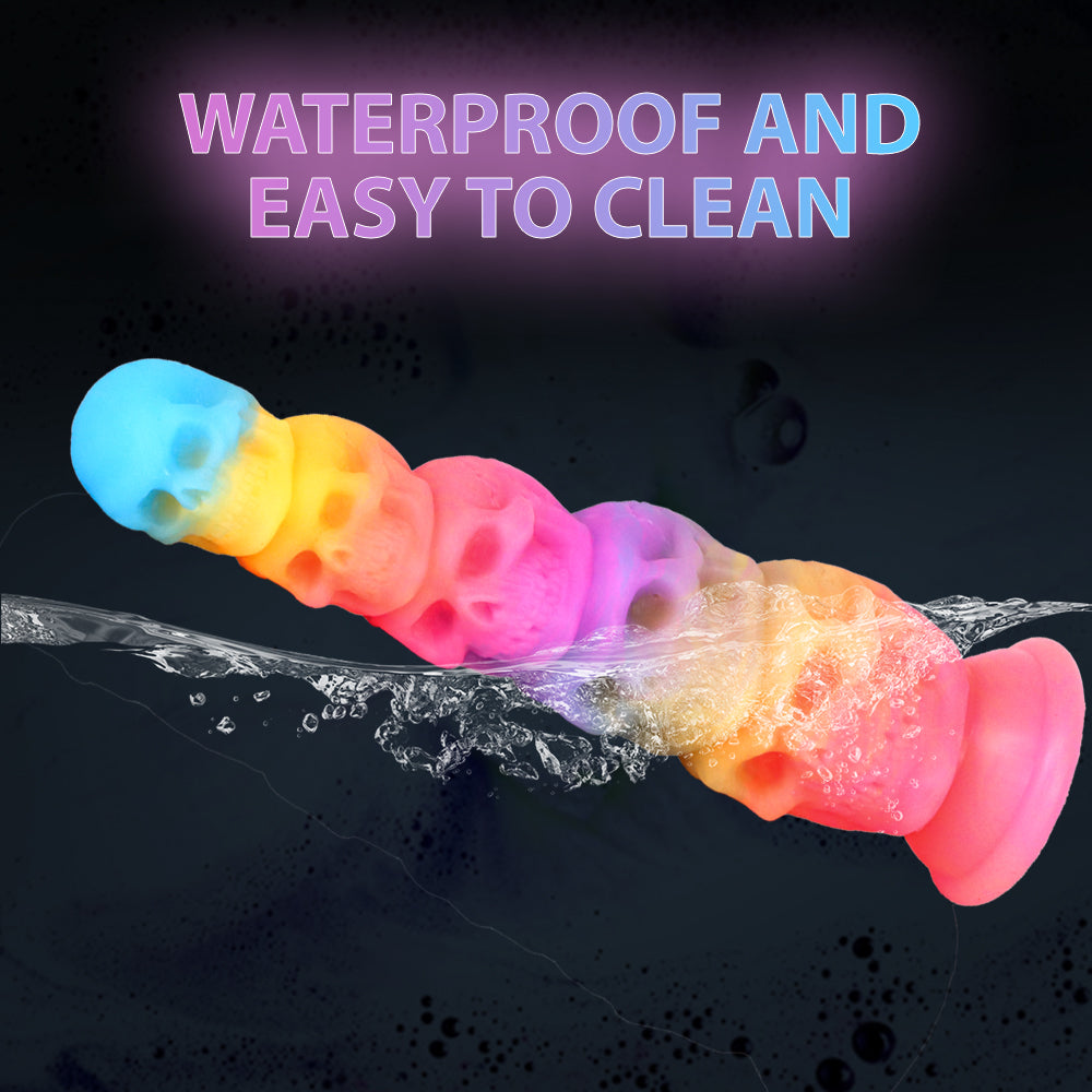 Gode Lumineux Crâne Multicolore Anal Fantaisie 30 cm