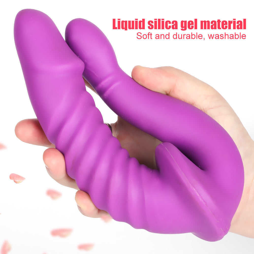 Gode Ceinture pour Couple Lesbienne Double Violet