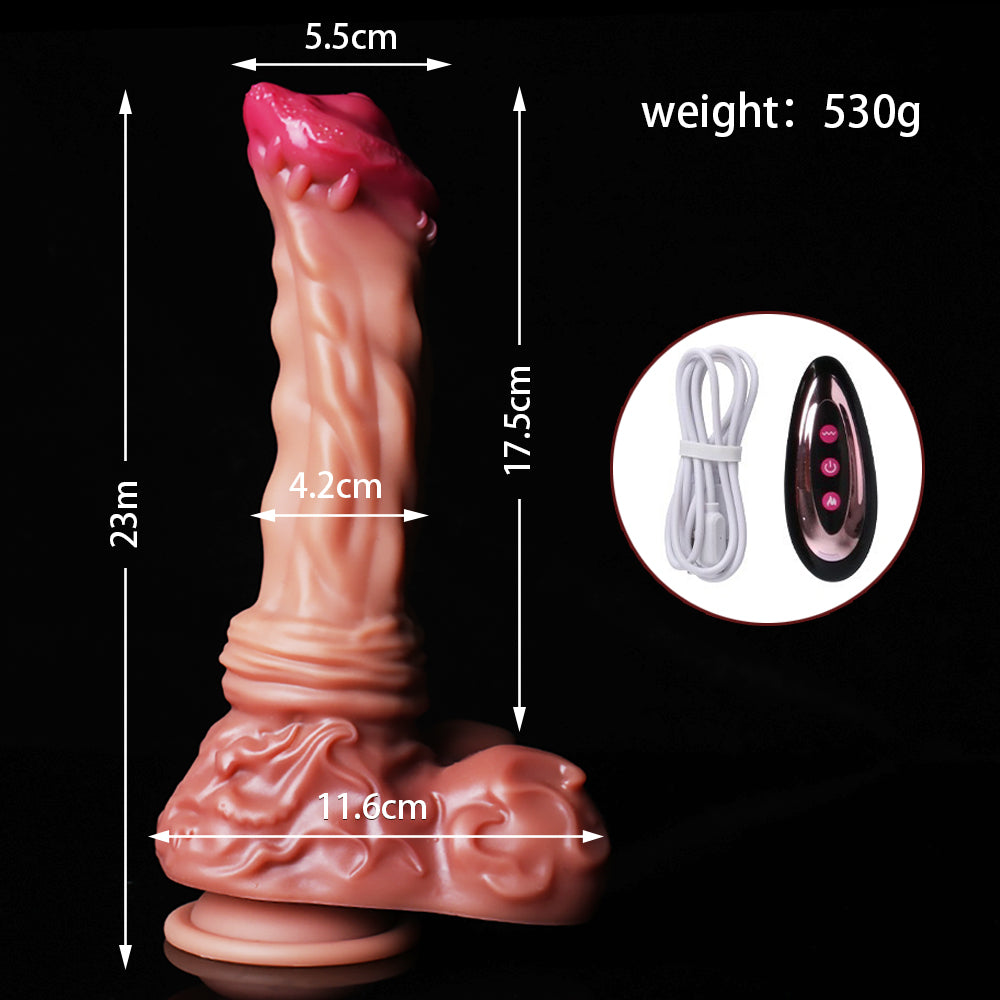 23 cm 4 en 1 Va-et-Vient Cheval Gode avec telecommande
