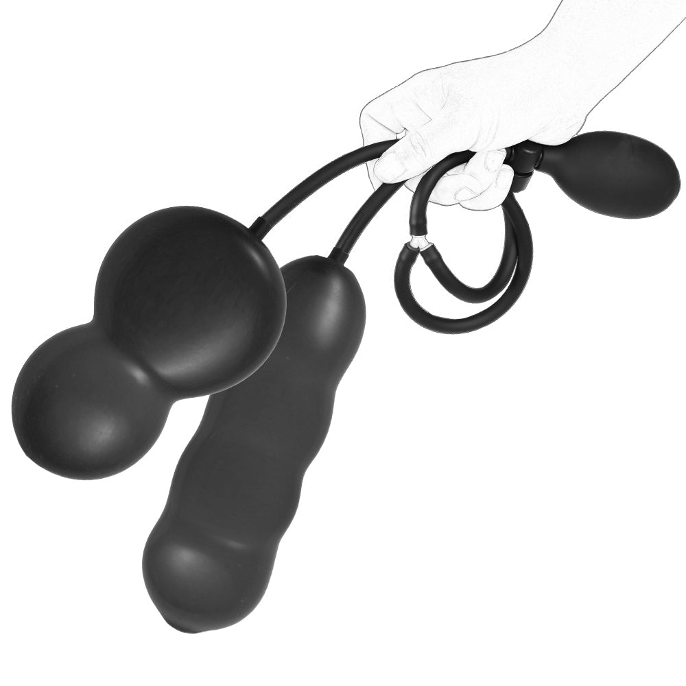 Silicone Réglable Double Plug Anal Gonflable
