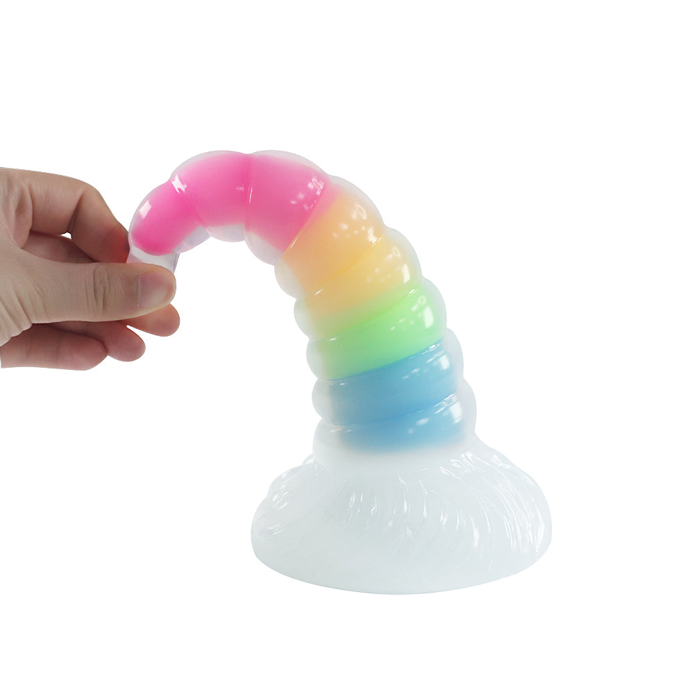 Gode Licorne Lumineux Arc-en-Ciel en Silicone  20.3 cm