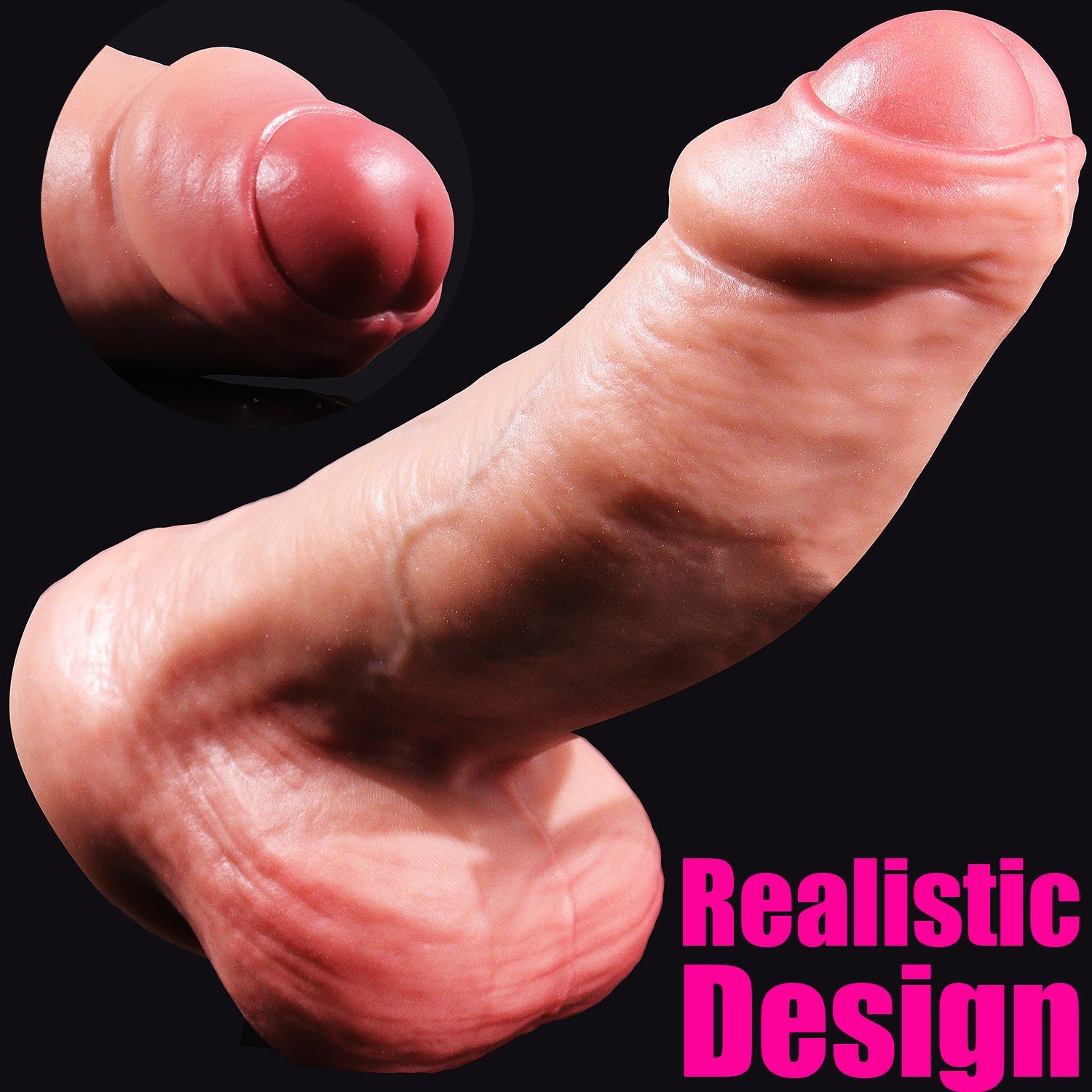 Gros Gode Réaliste XXL En Silicone Avec Prepuce