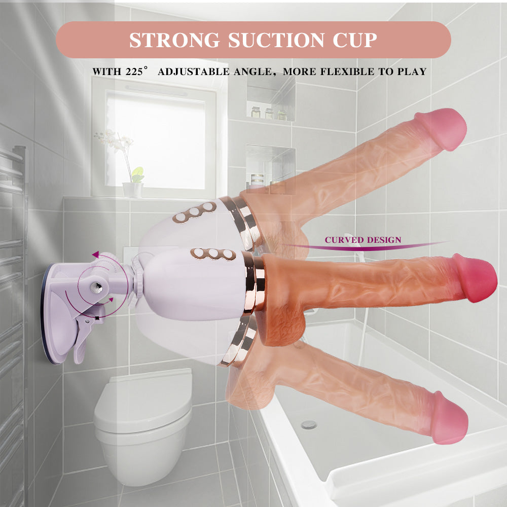 Gode Va-et-Vient Réaliste Vibrant avec Ventouse – Mini Sex Machine