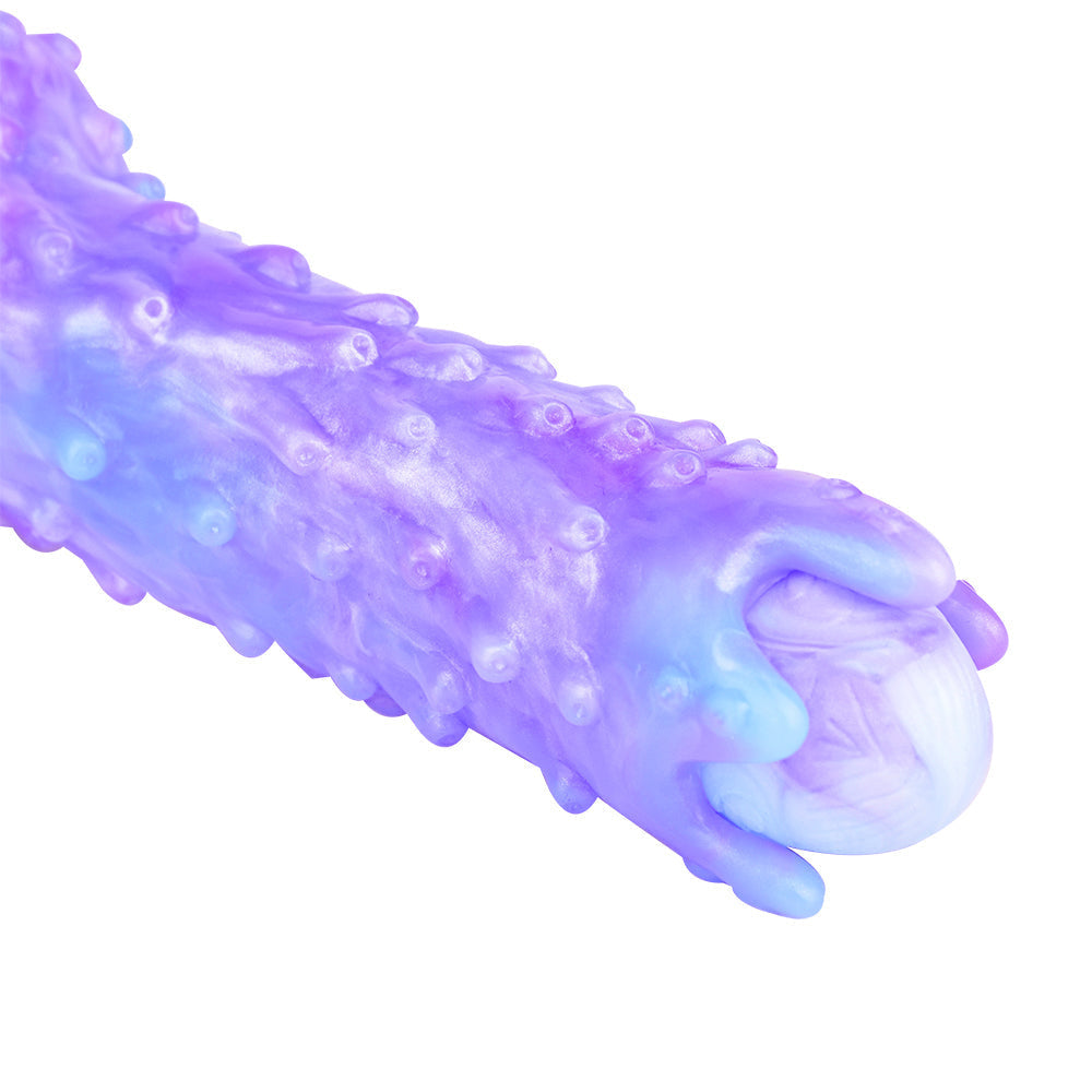 Gode Ovipositor Alien Bleu Texture avec Nœud