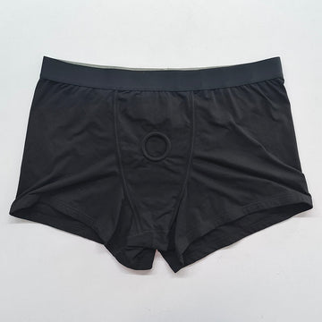 Boxer Harnais Strap-on Noir Avec O-ring Pour Packer
