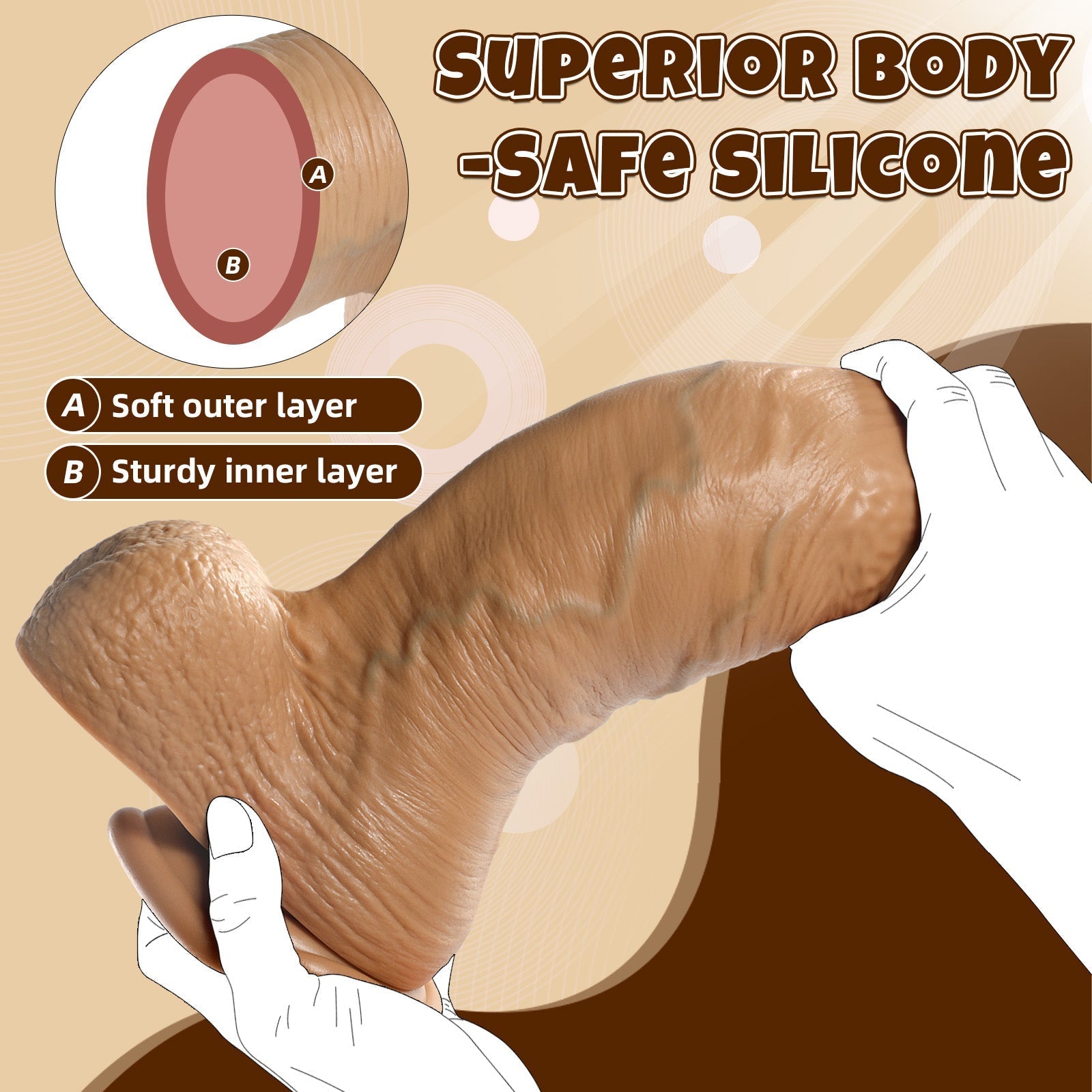 Gros Gode Réaliste en Silicone Ultra Épais 30 cm