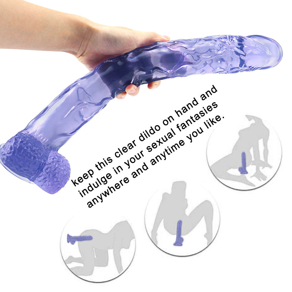 Gode Jelly Bleu Transparent Long 42 cm