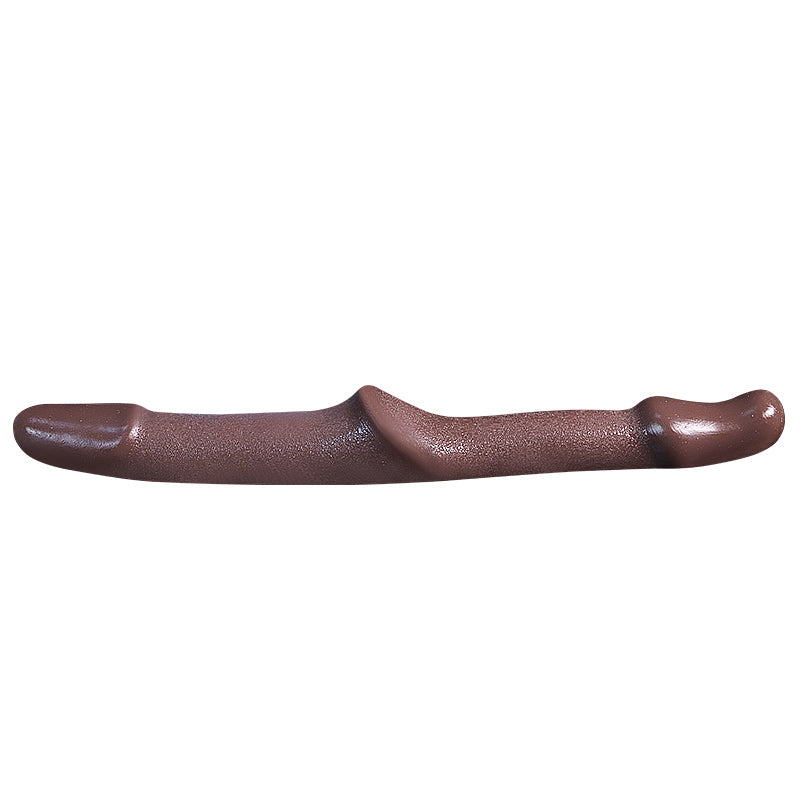 Gode Ceinture Sans Harnais Réaliste Marron Souple 33,5 cm