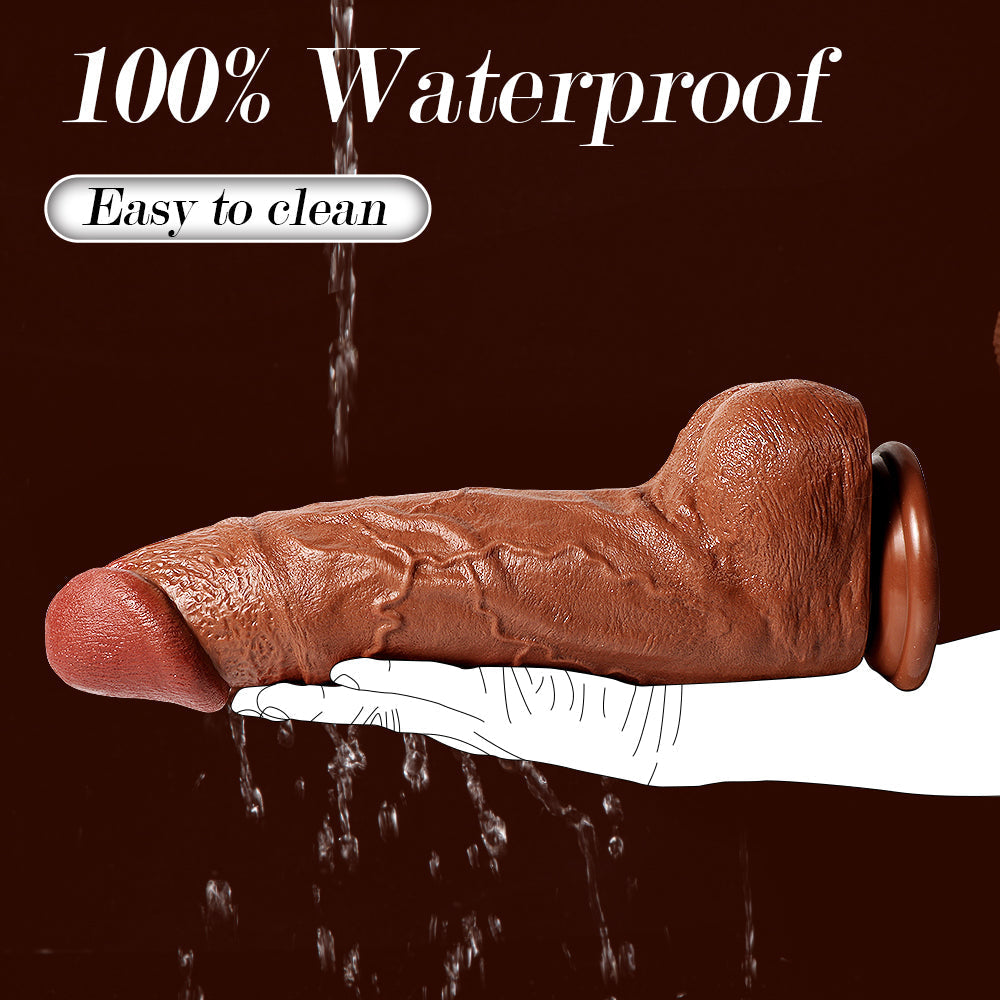 Gode Geant Réaliste Marron Épais 34 cm