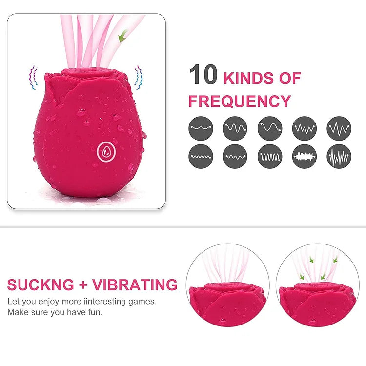 Rose Noir Stimulateur Succion vibromasseur clitoridien