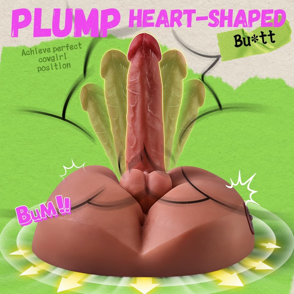 Gode Réaliste Buste Homme Double Densité Va-et-vient 17,8 cm