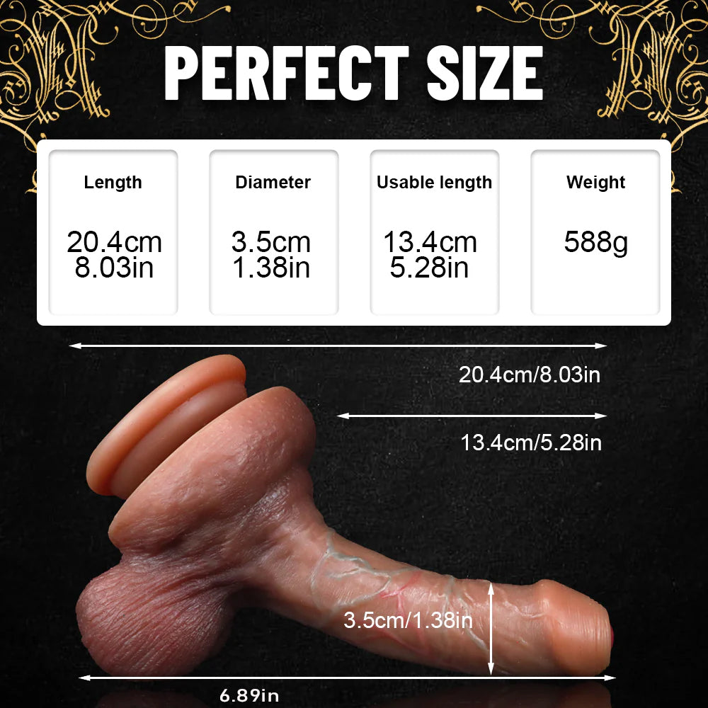 20.4 CM Courbé Prepuce Texturées Gode Réaliste