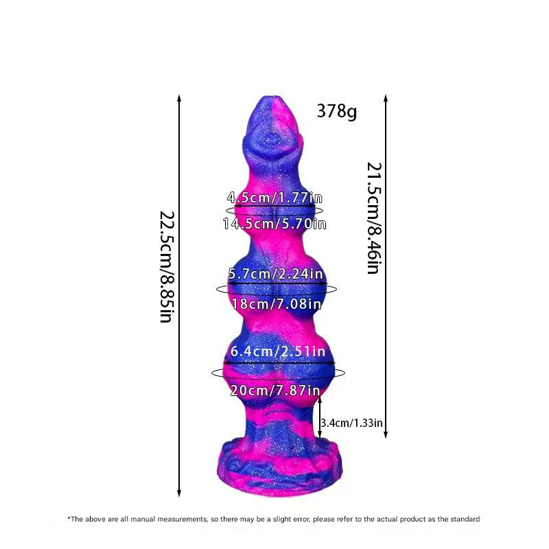 Gode Chien Monstre Coloré en Silicone avec Nœuds