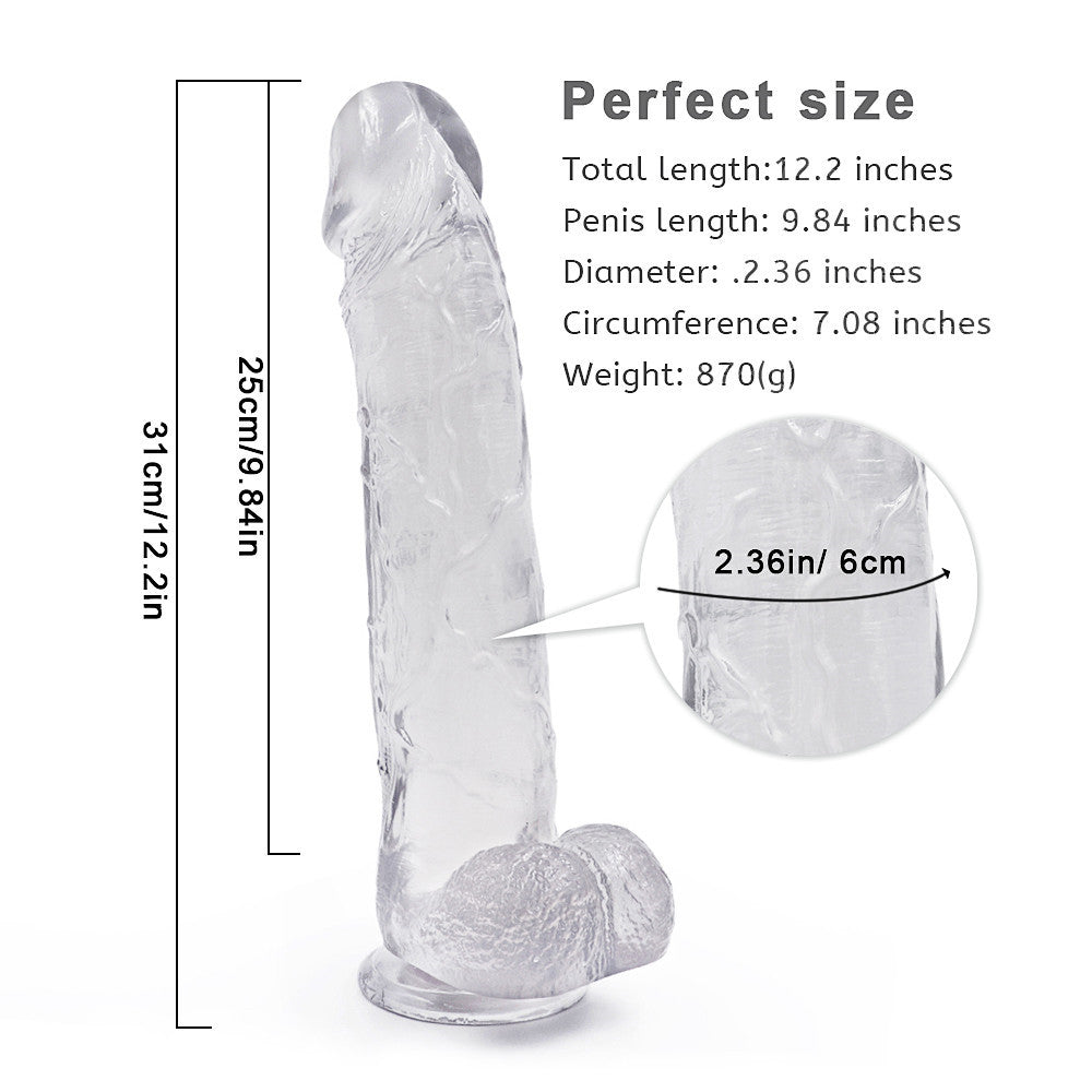 31 cm Transparent Souple Gode Jelly avec Ventouse