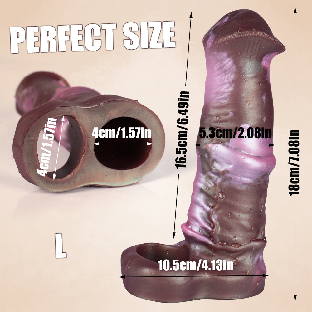 Gaine à pénis Fantaisie Cheval Marron Silicone 17,8 cm