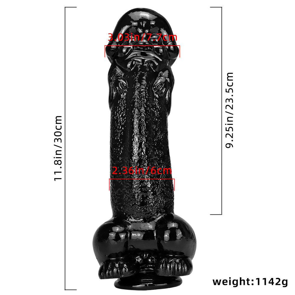 Gros Gode Noir Alien Fantaisie Texturé de 30 cm