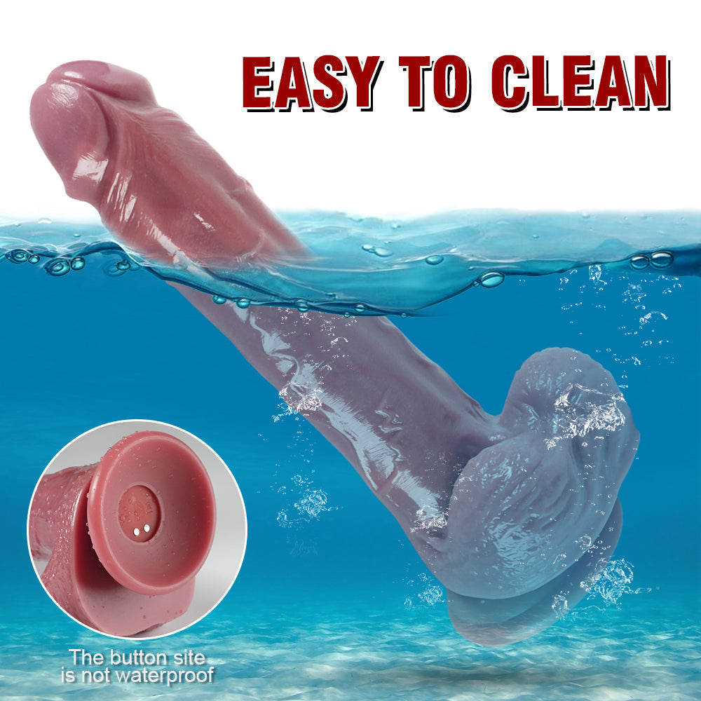 Gode Réaliste Va-et-Vient Vibrant en Silicone