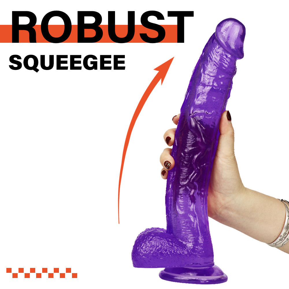 31 CM Violet Courbé Réaliste Gode Jelly
