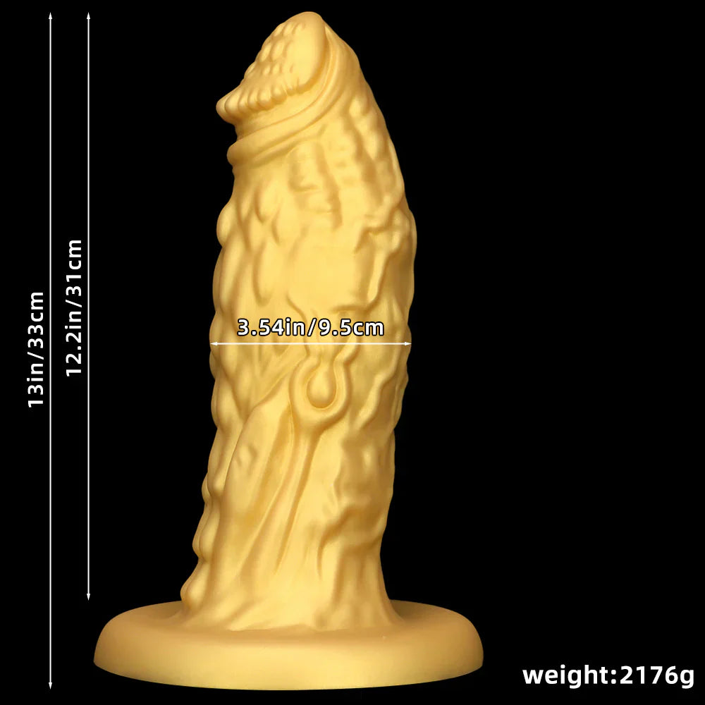 Gode Anal Dragon Noir XXL Texturé 33 cm