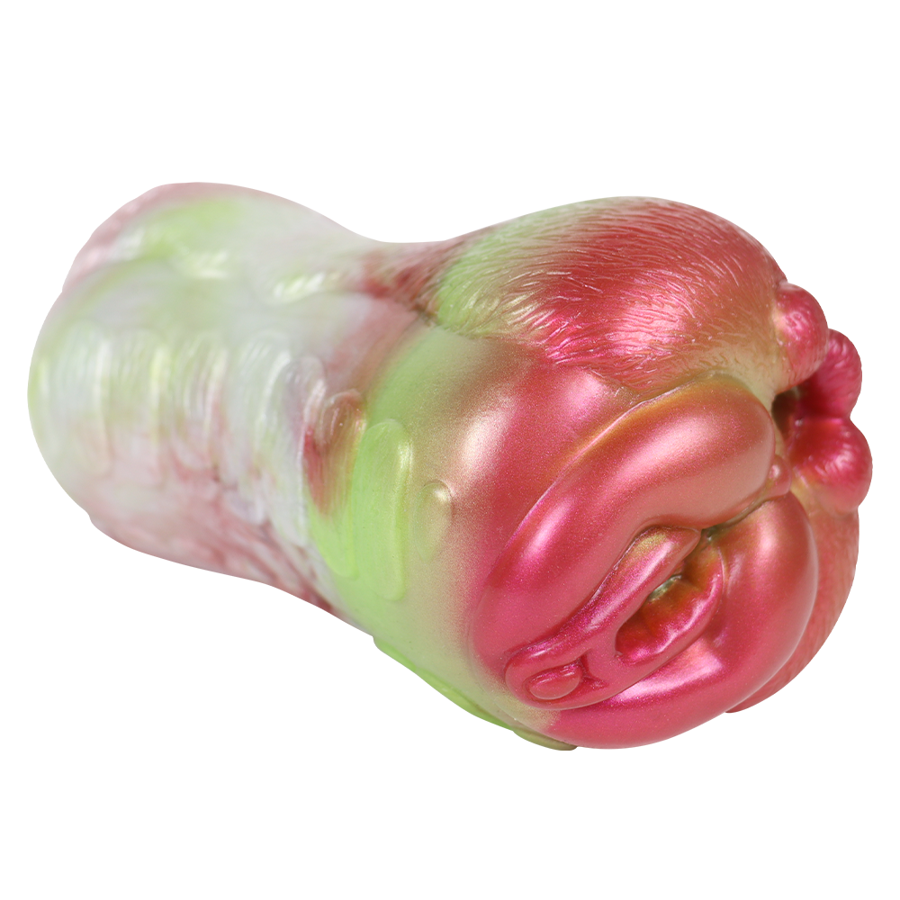 Masturbateur Homme Chat Animalier Fantasy Double Canal 15,5 cm