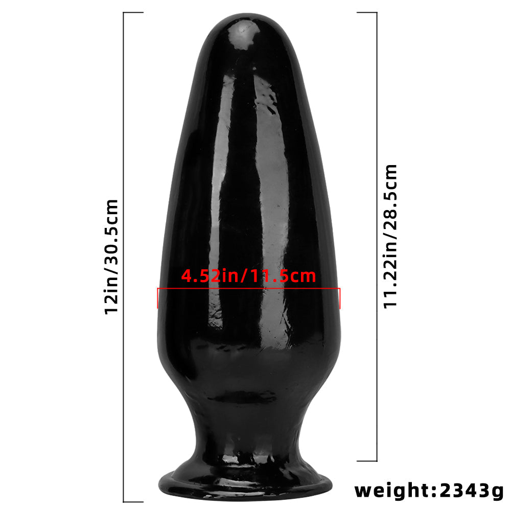 30.5 CM Conique Noir Gros Plug Anal