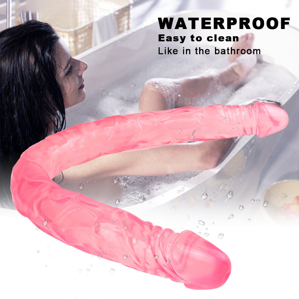 55 cm Réaliste XXL Rose Jelly Gode Double